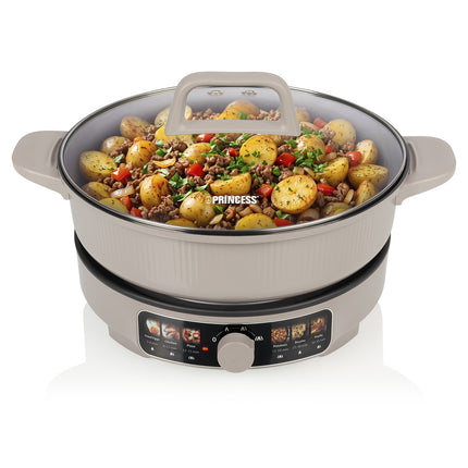 Deluxe Electric Grill Pan 4L with Ceramic Coating, 3 Heat Settings, 29 cm