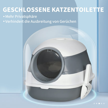 Cat litter box with deodorant, white/grey, 52x41x38 Cm