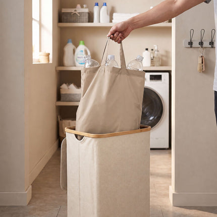 Deposit Bottle Collection Bin, 100L – Beige, Bamboo