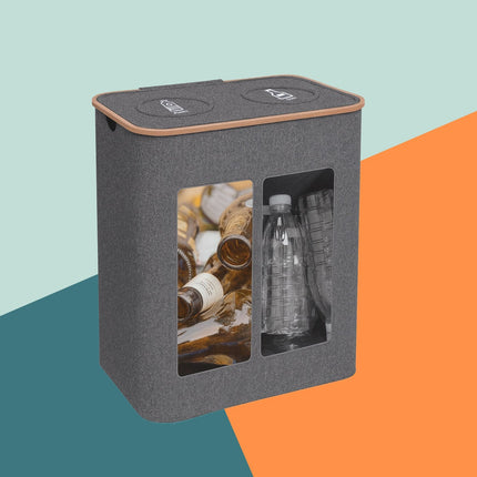 Deposit Bottle Recycling Bin, 2 Sections, 60–100 Bottles