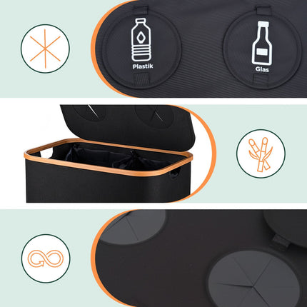 Deposit Bottle Recycling Bin, 2 Sections, 60–100 Bottles