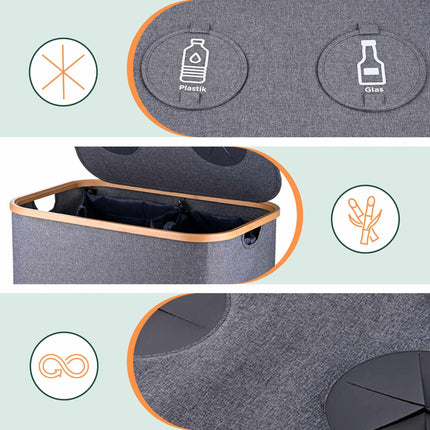 Deposit Bottle Recycling Bin, 2 Sections, 60–100 Bottles