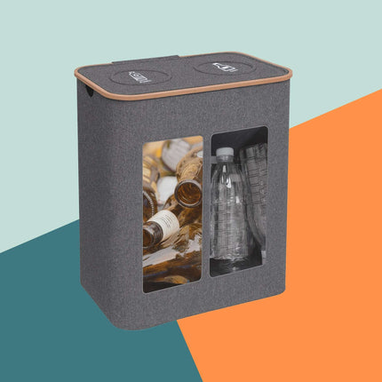 Deposit Bottle Recycling Bin, 2 Sections, 60–100 Bottles