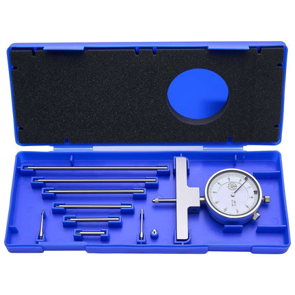 Depth Micrometer 0–22 In, 0.001 In, 4 Anvils, 6 Rods