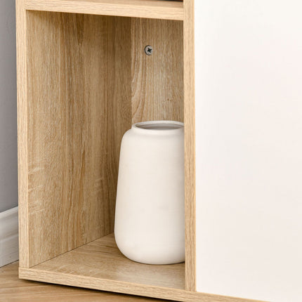 Desk bookcase with shelves - oak and white, large storage space
