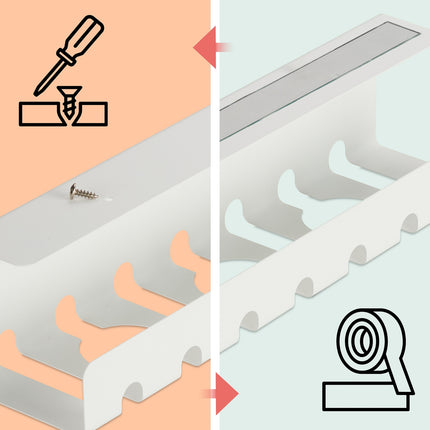 Desk Cable Trays Set – Steel Cable Management for PC/TV