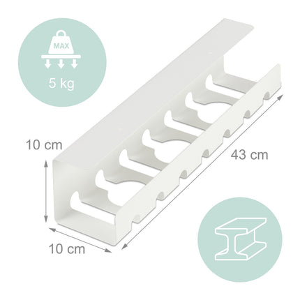Desk Cable Trays Set – Steel Cable Management for PC/TV