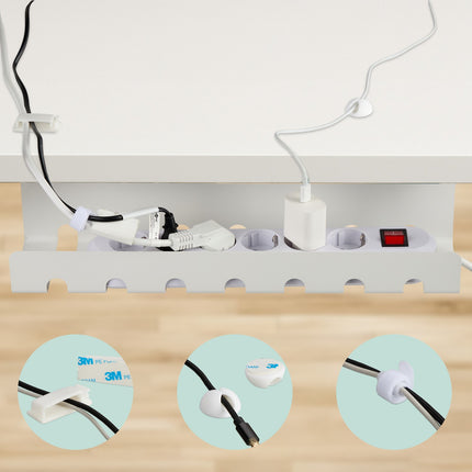Desk Cable Trays Set – Steel Cable Management for PC/TV