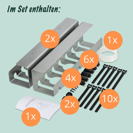 Desk Cable Trays Set, Steel Cable Management for PC/TV