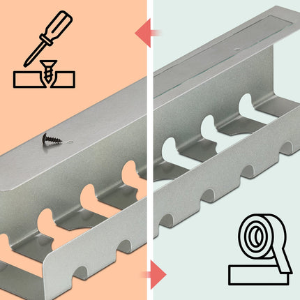 Desk Cable Trays Set, Steel Cable Management for PC/TV
