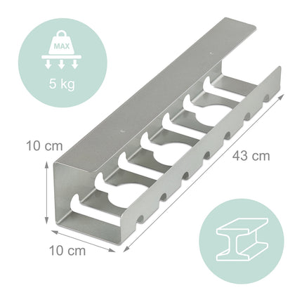 Desk Cable Trays Set, Steel Cable Management for PC/TV
