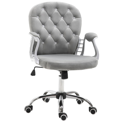Ergonomic gray office chair - adjustable padded backrest
