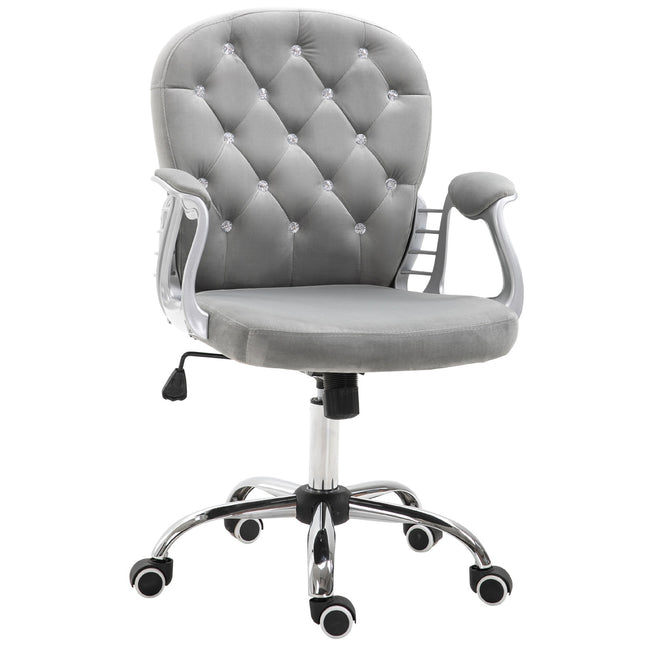 Ergonomic gray office chair - adjustable padded backrest