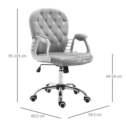 Ergonomic gray office chair - adjustable padded backrest