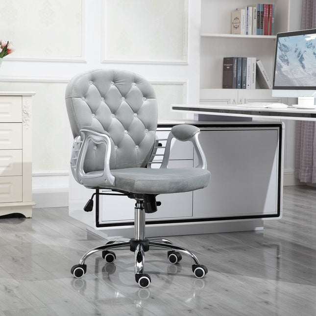 Ergonomic gray office chair - adjustable padded backrest