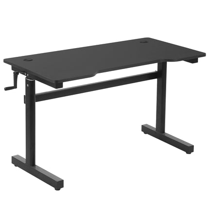 Adjustable standing table, hand crank lift, black, 120x60 cm