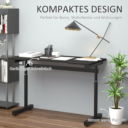 Adjustable standing table, hand crank lift, black, 120x60 cm