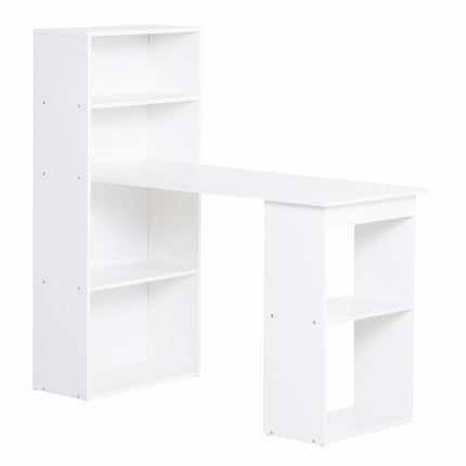 White Desk Kitchen Table With Shelf - 120x55x120 cm