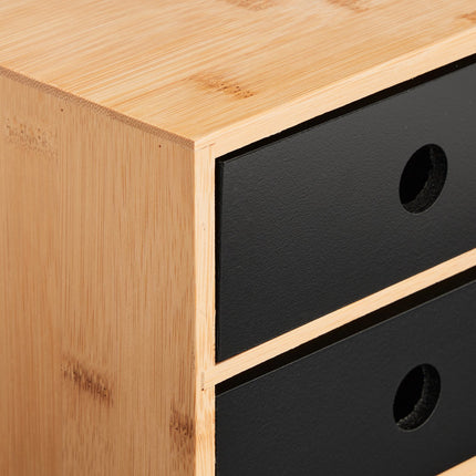 Desk Organiser with 2 Drawers, Bamboo Storage