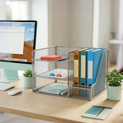 Desk Organizer, Metal Mesh, 5 Compartments