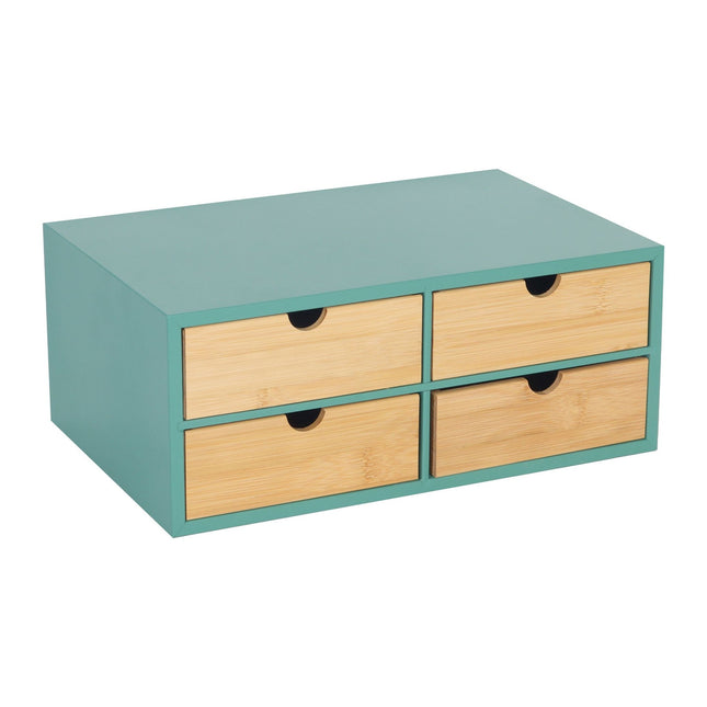 Desk Organizer with 4 Bamboo Drawers