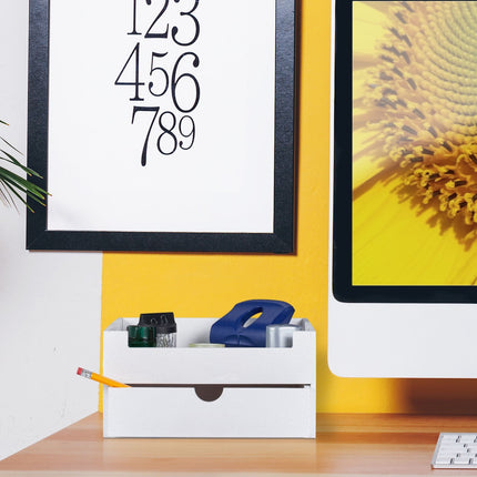 Desk Organizer with 6 Compartments and Drawer