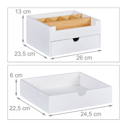 Desk Organizer with 6 Compartments and Drawer