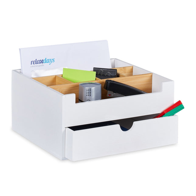 Desk Organizer with 6 Compartments and Drawer