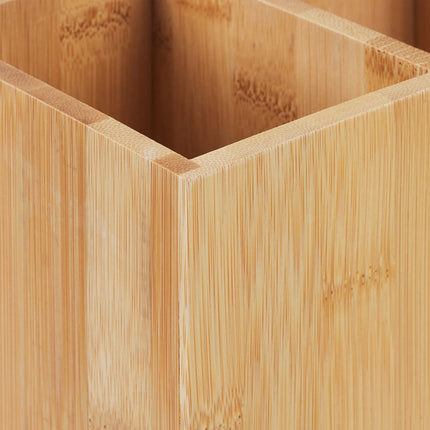 Desk Organizer with Bamboo Pen Holder, 2 Compartments