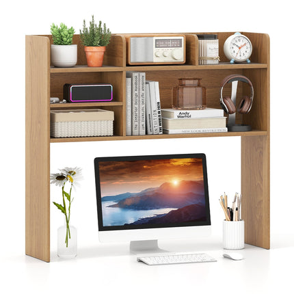 Desk Shelf Organizer with 6 Shelves, Adjustable, Rustic