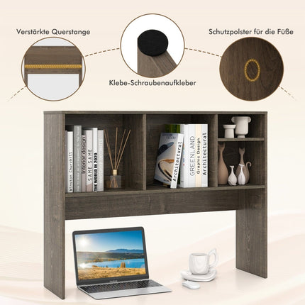 Desk Shelf with 4 Compartments, 94x25x73 cm, Grey