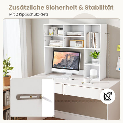 Desk Shelf with 7 Compartments – Adjustable, 94x25x79 cm