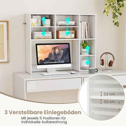 Desk Shelf with 7 Compartments – Adjustable, 94x25x79 cm