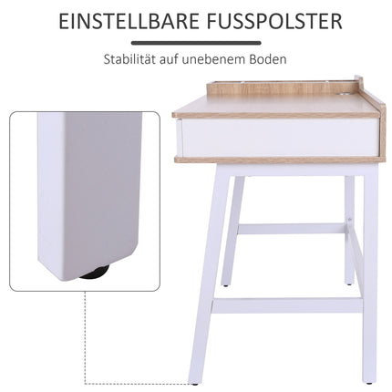 Computer desk with wide top and storage compartment