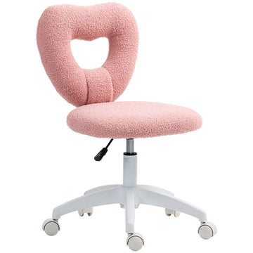 Pink swing chair with heart back - adjustable, armless, cozy