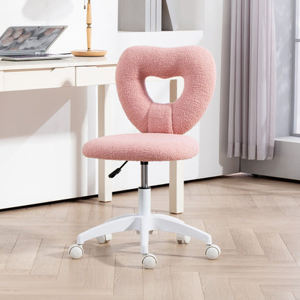 Pink swing chair with heart back - adjustable, armless, cozy