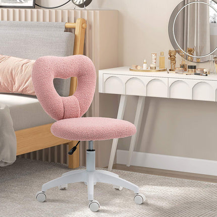 Pink swing chair with heart back - adjustable, armless, cozy