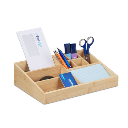 Desk organization in bamboo 9 compartments