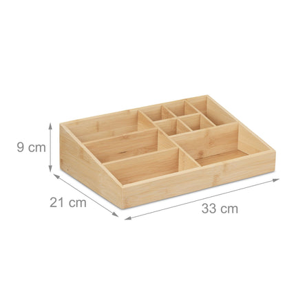 Desk organization in bamboo 9 compartments