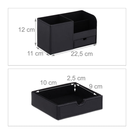Desk organization in leather look