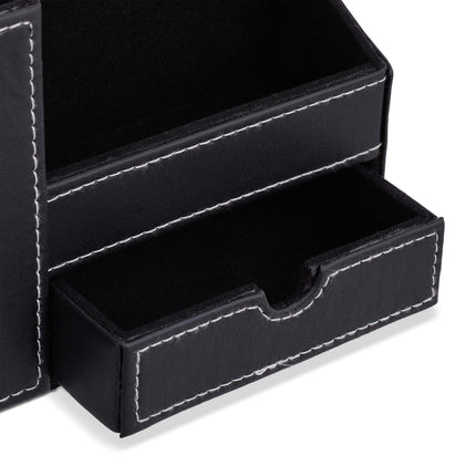 Desk organization in leather look