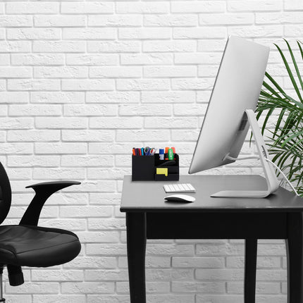 Desk organization in leather look