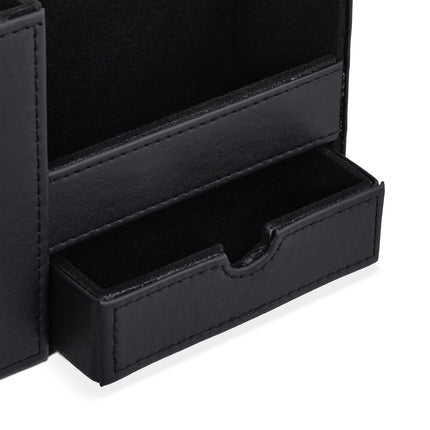 Desk organization in leather look