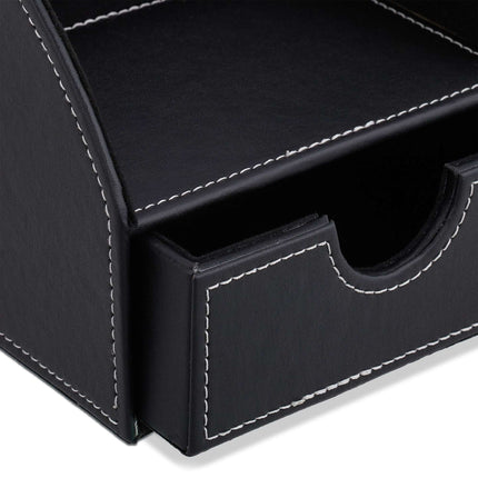Desk organization in leather look