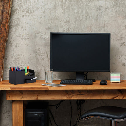 Desk organization in leather look
