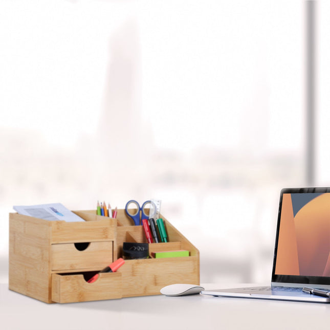 Desk organization with 2 drawers