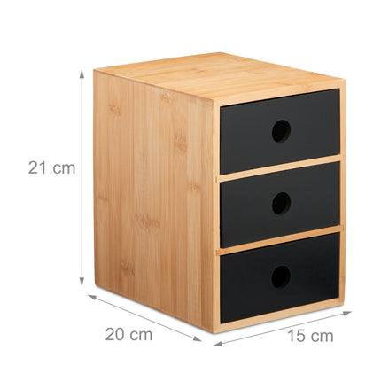 Desk organization with 3 drawers