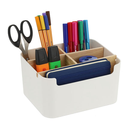 Desk organization with 5 compartments
