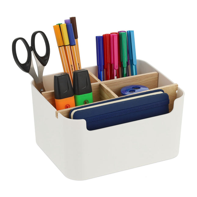 Desk organization with 5 compartments
