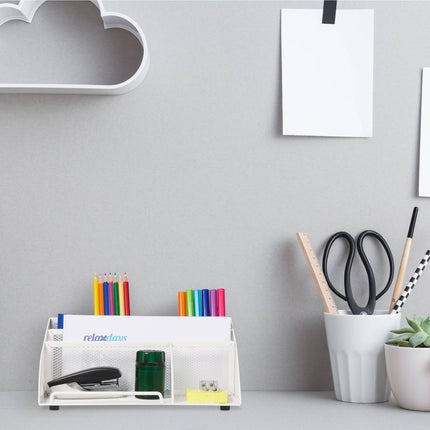 Desk organization with 5 compartments